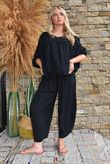 Kiti Paisley Damask Artist Smock Black